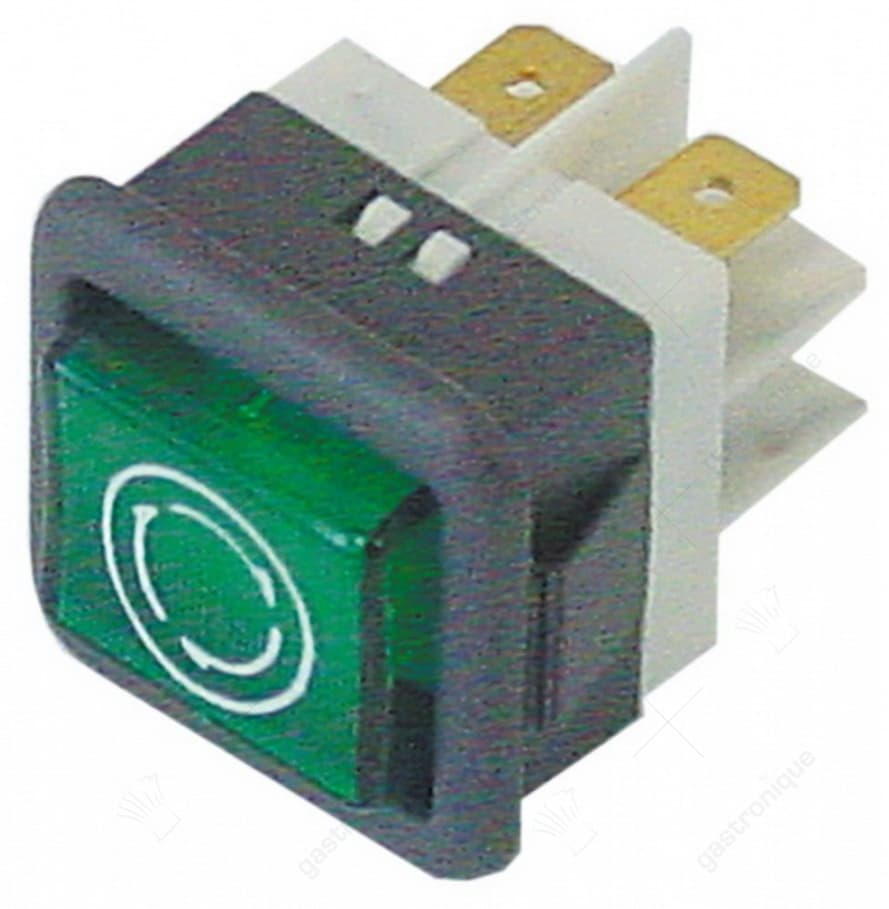 signaallamp inbouwmaat 27,8x25mm groen 230V aansluiting vlaksteker 6,3mm