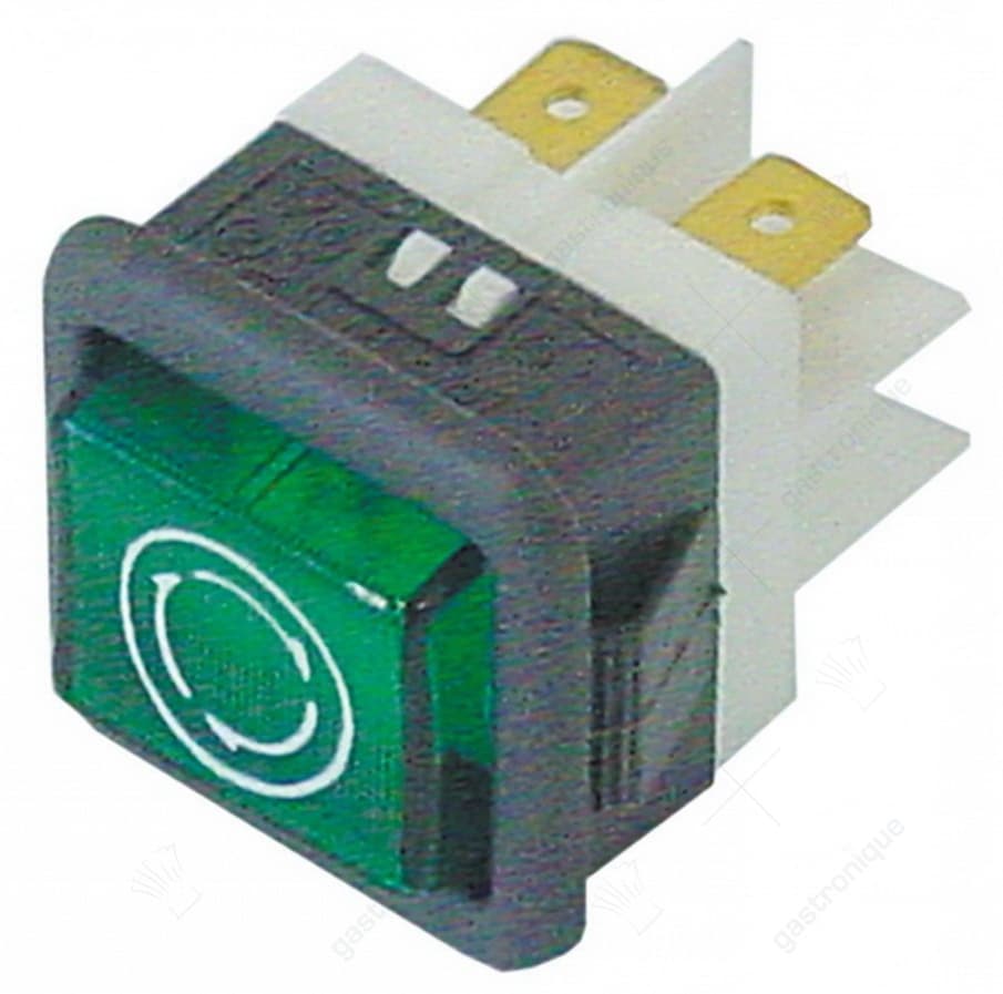signaallamp inbouwmaat 27,8x25mm groen 24V aansluiting vlaksteker 6,3mm