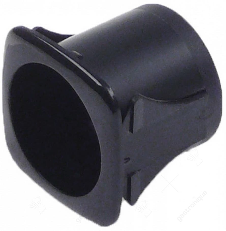 elementhouder maat 25x25mm ID ø 21,4mm zwart