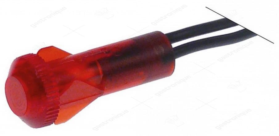 signaallamp ø 10mm 250V rood kabellengte 250mm fitting steekbaar