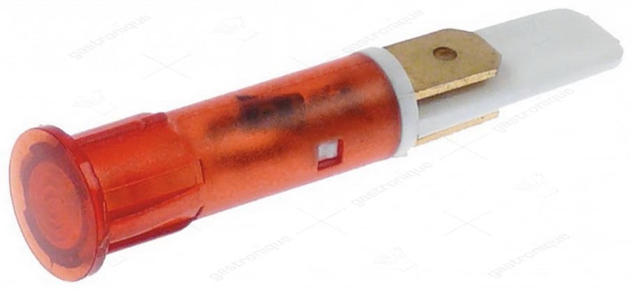 signaallamp ø 10mm rood 400V aansluiting vlaksteker 6,3mm vpe 1stuk