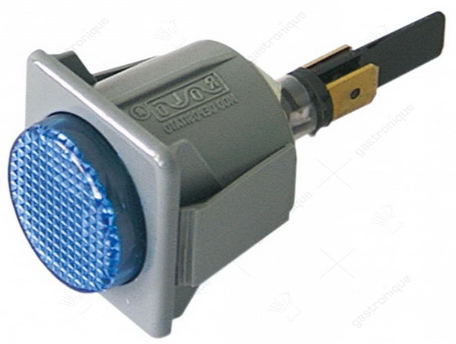 signaallamp inbouwmaat 28,5x28,5mm 230V blauw