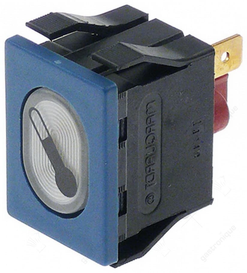 signaallamp inbouwmaat 30x22mm 230V wit aansluiting vlaksteker 6,3mm
