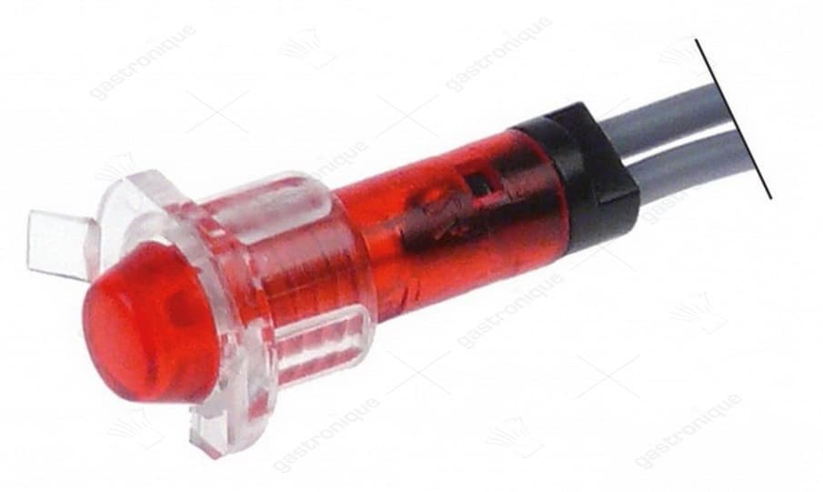 signaallamp ø 6mm 230V rood kabellengte 400mm met serieweerstand