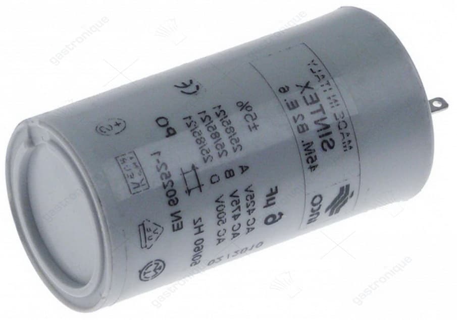 bedrijfscondensator capaciteit 6,3µF 450V bekercondensator tolerantie 5% 50/60Hz