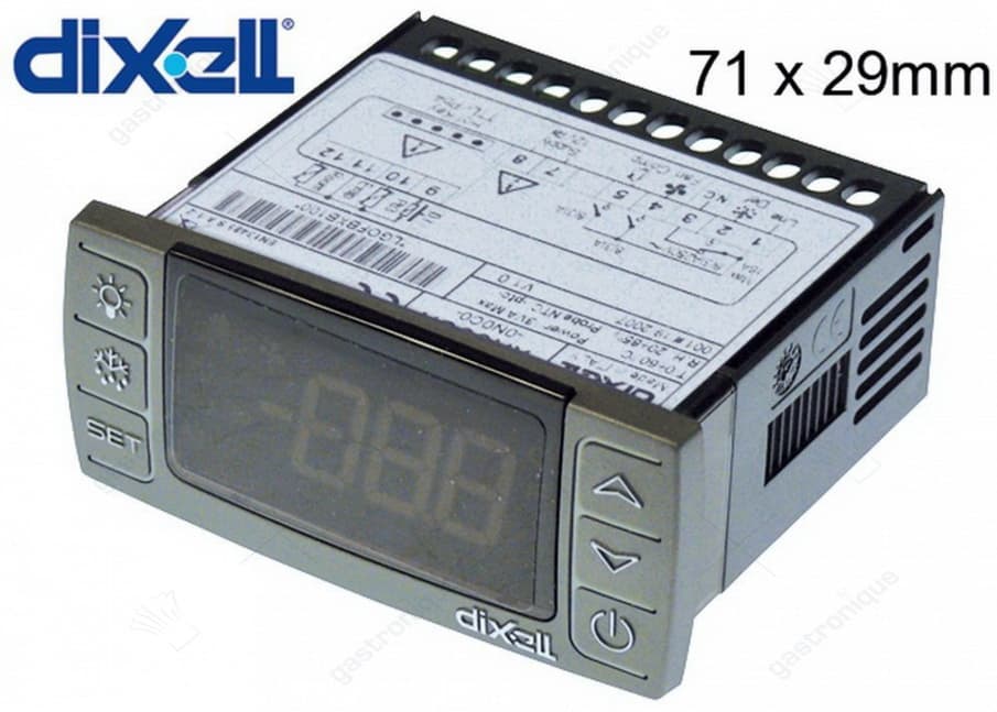 elektronische regelaar DIXELL XR60CX-0N0C0 inbouwmaat 71x29mm 12V spanning AC/DC NTC/PTC