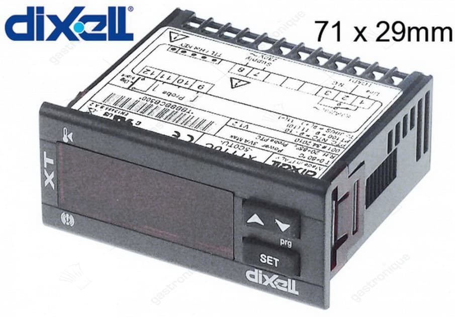elektronische regelaar DIXELL type XT110C-5C0TU inbouwmaat 71x29mm 230V spanning AC