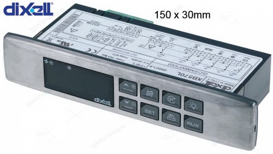 elektronische regelaar DIXELL XB570L-5R0C1-X inbouwmaat 150x30mm inbouwdiepte 65,5mm 230V