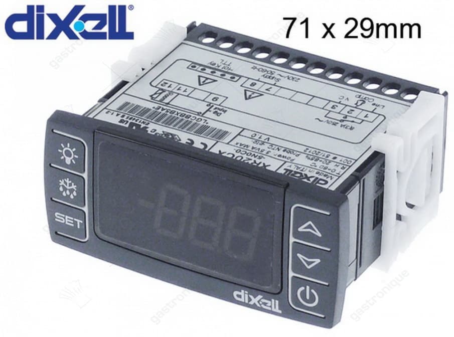 elektronische regelaar DIXELL XR20CX-5N0C0 inbouwmaat 71x29mm 230V spanning AC NTC/PTC