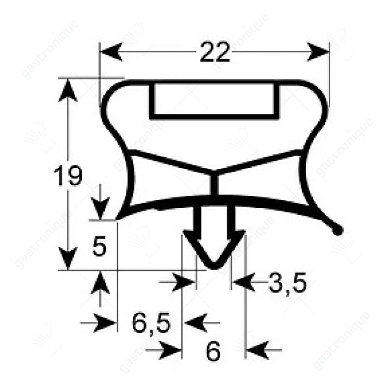 koeldeurrubber profiel 9794 B 170mm L 455mm steekmaat