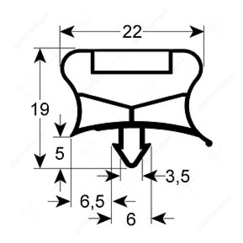 koeldeurrubber 440 x 303 mm (buitenmaat)