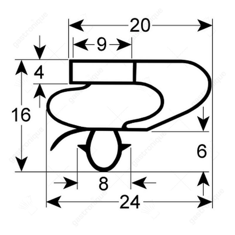 koeldeurrubber profiel 9150 B 735mm L 1675mm steekmaat - Image 1