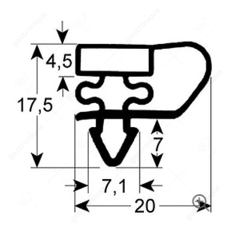 koeldeurrubber profiel 9153 B 499mm L 752mm steekmaat - Image 1