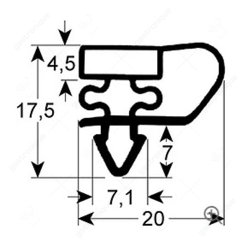 koeldeurrubber profiel 9153 B 527mm L 752mm steekmaat - Image 1