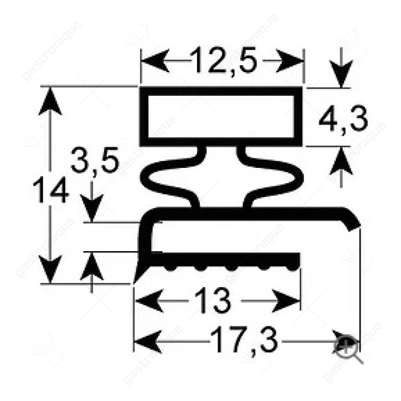koeldeurrubber profiel 9140 B 420mm L 600mm buitenmaat - Image 1