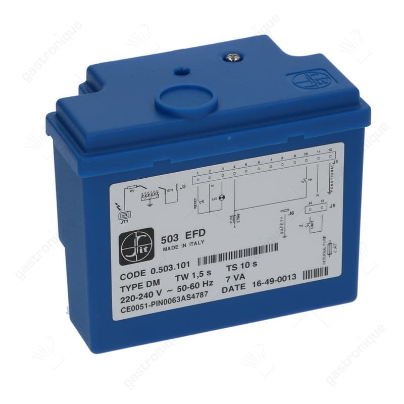 gasbranderautomaat SIT 0.503.101 type 503EFD elektroden 2 wachttijd 1,5s beveiligingstijd 10s 220/240V 10VA