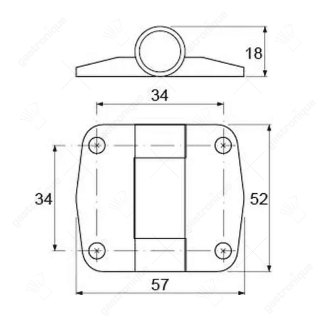 scharnier L 52mm B 57mm - Thumbnail 2