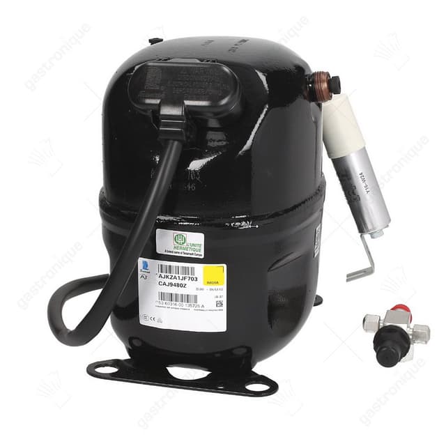 Compressor koelmiddel R404A type CAJ9480Z/R 3/4HP cilinderinhoud 15,2cm³ CSR 220-240V H 271mm - Thumbnail 2