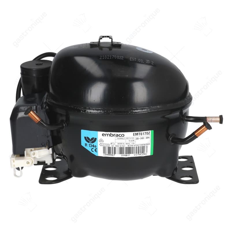 compressor koelmiddel R134a type EMT6170Z 220-240V 50Hz HBP volledig hermetisch 8,1kg 1/6HP