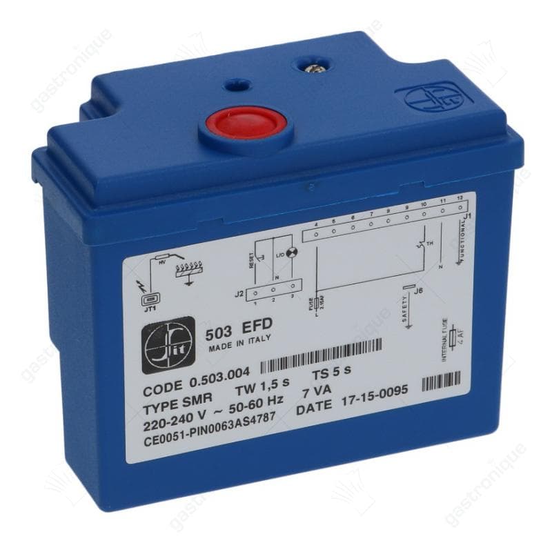 gasbranderautomaat SIT type 503EFD elektroden 1 wachttijd 1,5s beveiligingstijd 5s 220/240V 10VA