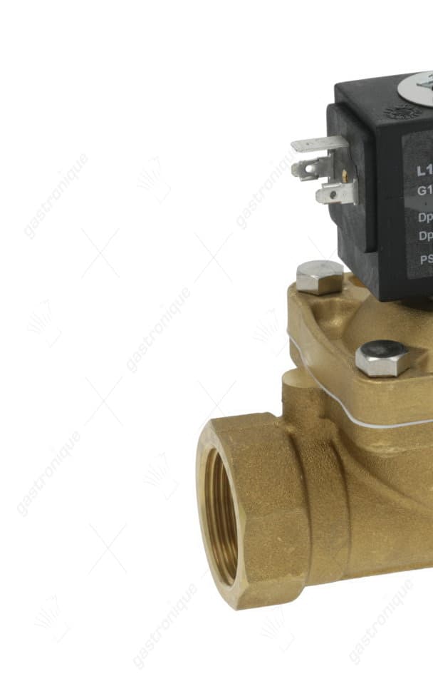 magneetventiel 230VAC aansluiting 1" L 105mm nominale breedte 18,5mm steekbus DIN