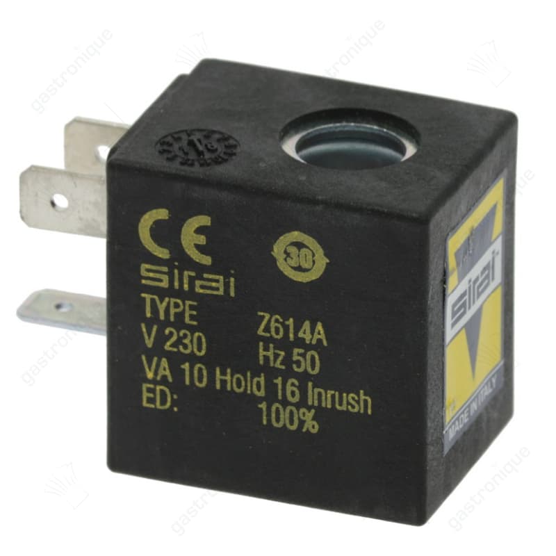 magneetspoel 230VAC 10VA SIRAI spoeltype Z614A afname ø 10mm H 33mm L 32mm B 25mm