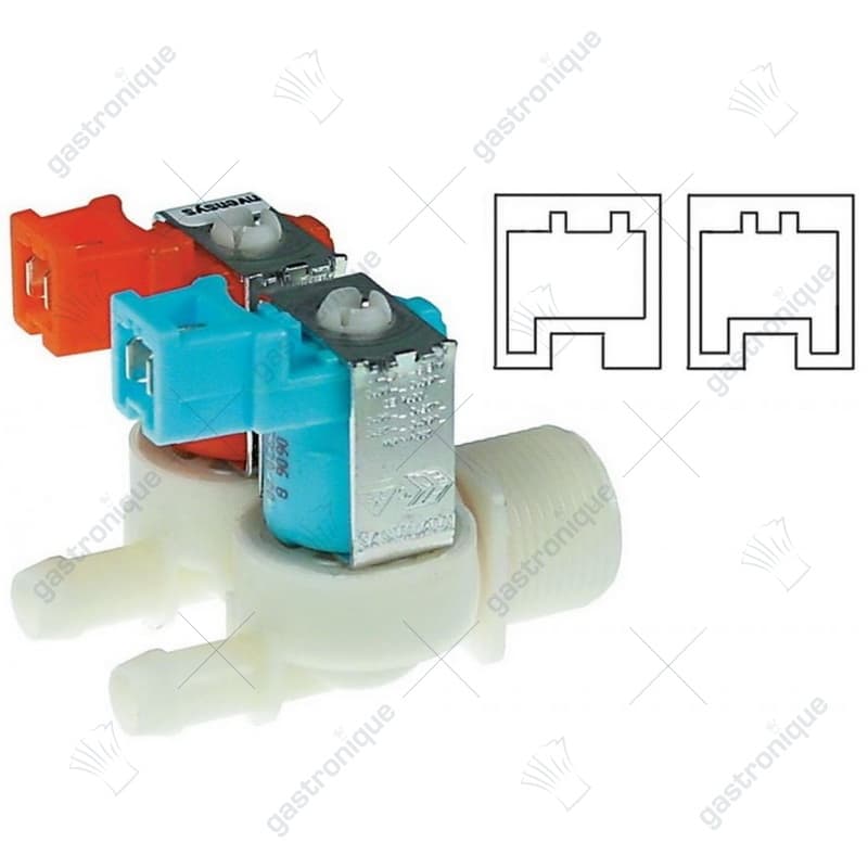 magneetventiel dubbel recht 230VAC ingang 3/4" uitgang 11,5mm DN10 EATON (INVENSYS)