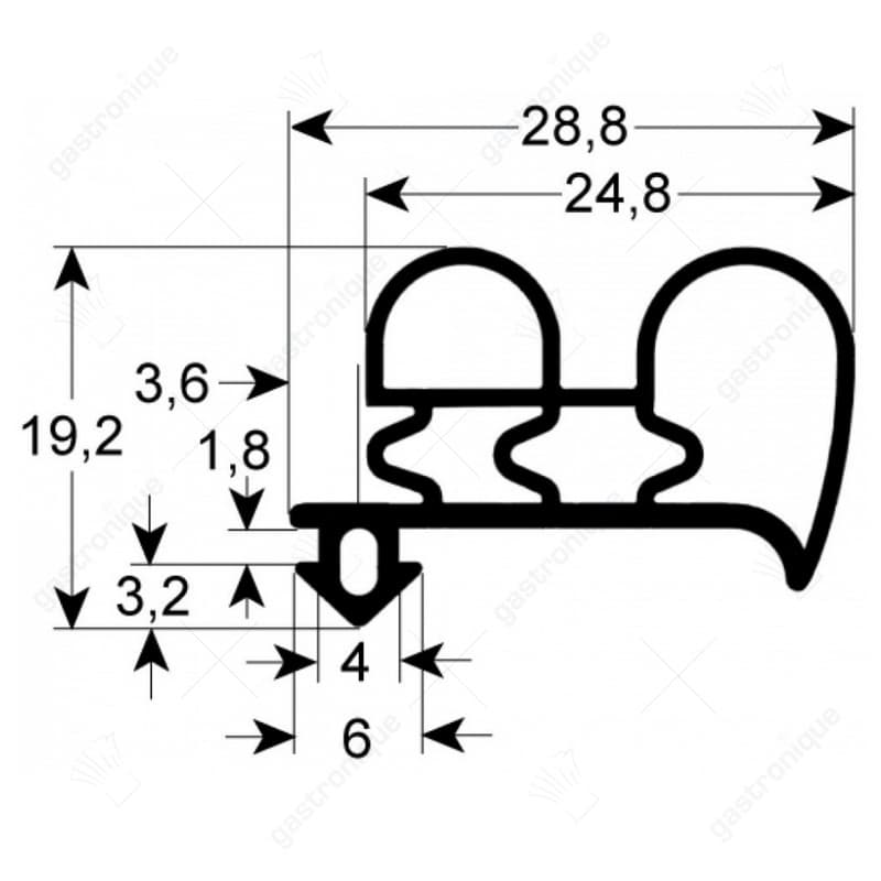 DEURRUBBER - 1028 LENGTE 2000 mm