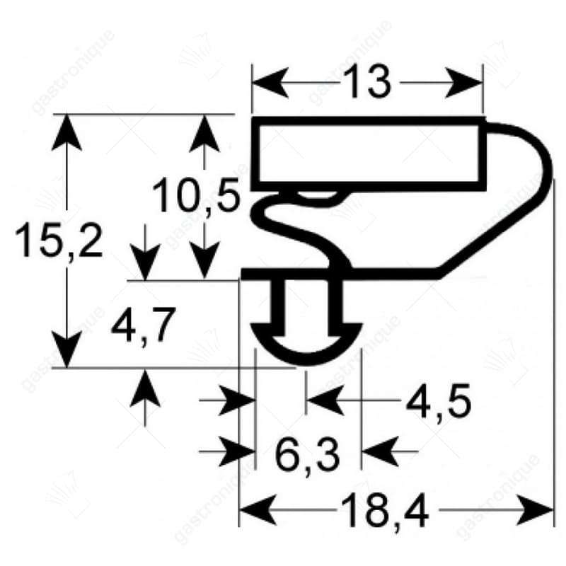 koeldeurrubber profiel 9703 B 656mm L 767mm steekmaat