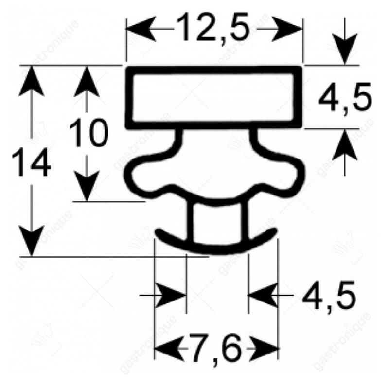 DEURRUBBER - 1024 LENGTE 2200 mm