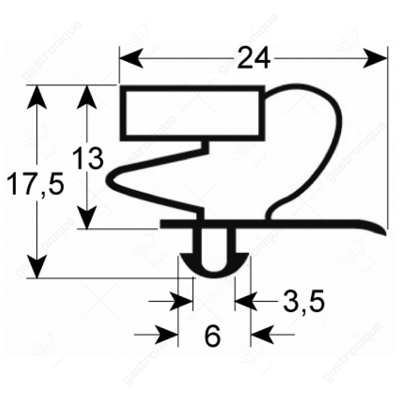 DEURRUBBER 625x390 mm - Image 1