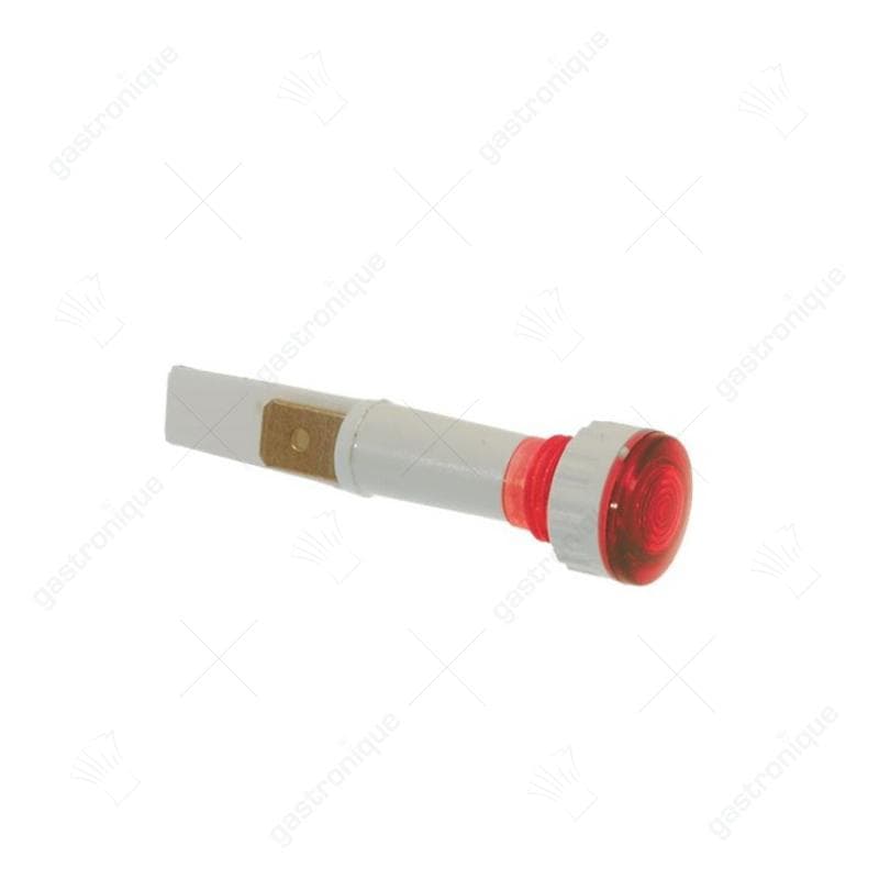 signaallamp ø 10mm 230V rood aansluiting vlaksteker 6,3mm