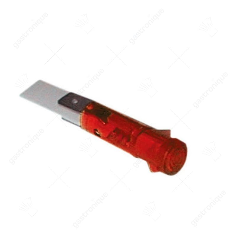 signaallamp ø 9mm 230V rood aansluiting vlaksteker 6,3mm