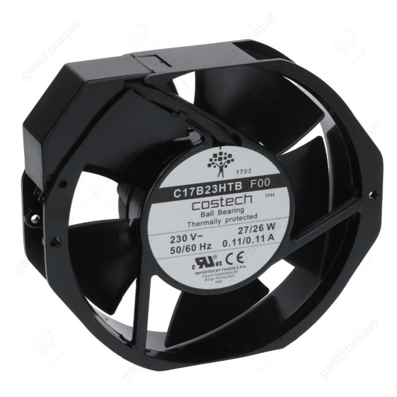 axiaalventilator 230 V 27 W L 172 mm B 150 mm H 38 mm lager kogellager aansluiting F 2,8x0,8mm