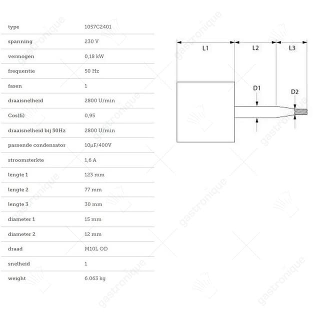 motor 1057c2401 0,25kw 230v 50hz - Thumbnail 3