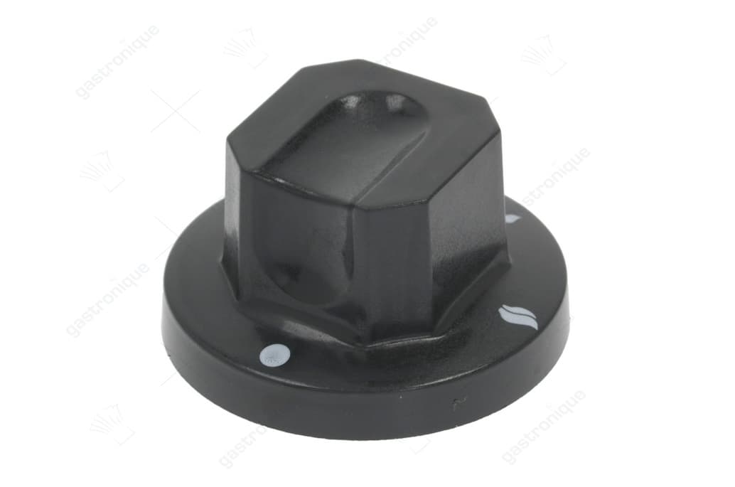 zwarte knop ø 70 mm bedrukt