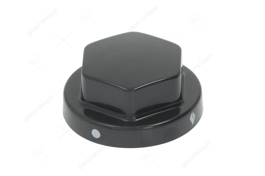 zwarte knop ø 70 mm bedrukt