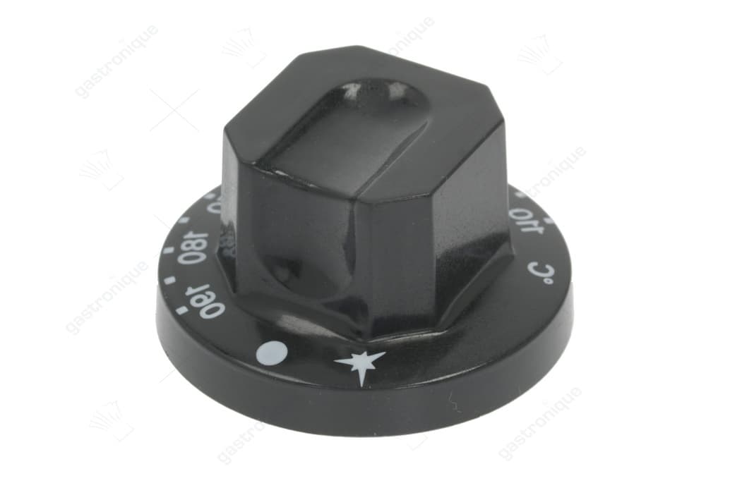 zwarte knop ø 70 mm 110-190°c