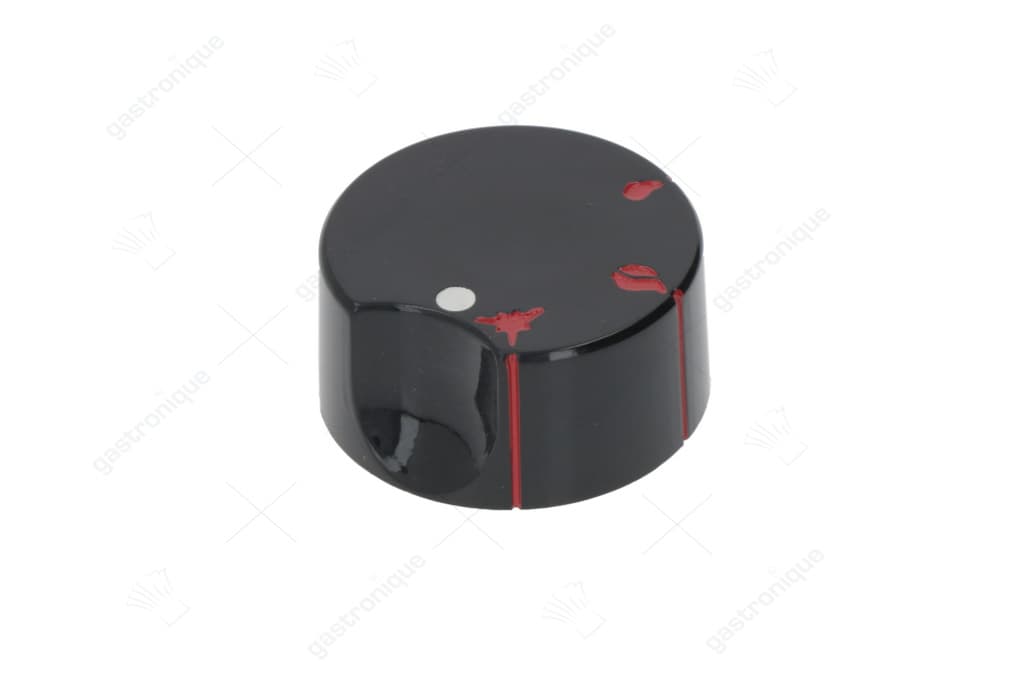 zwarte knop ø 50 mm bedrukt