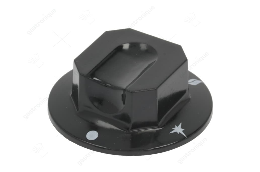 zwarte knop ø 70 mm bedrukt