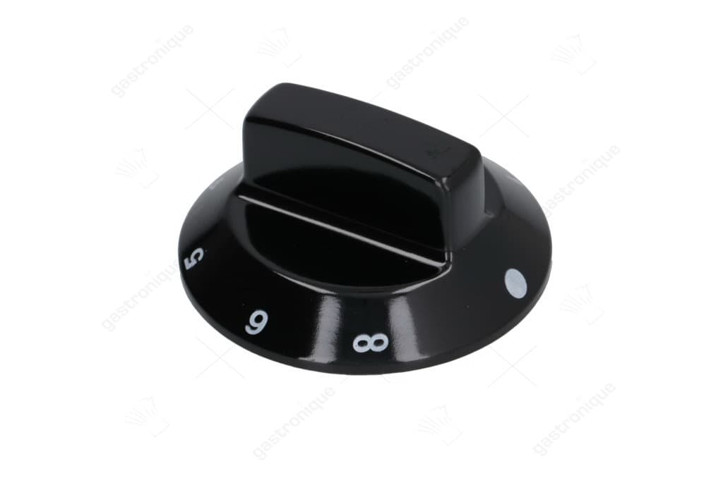 zwarte knop ø 60 mm 1-2-3-4-5-6