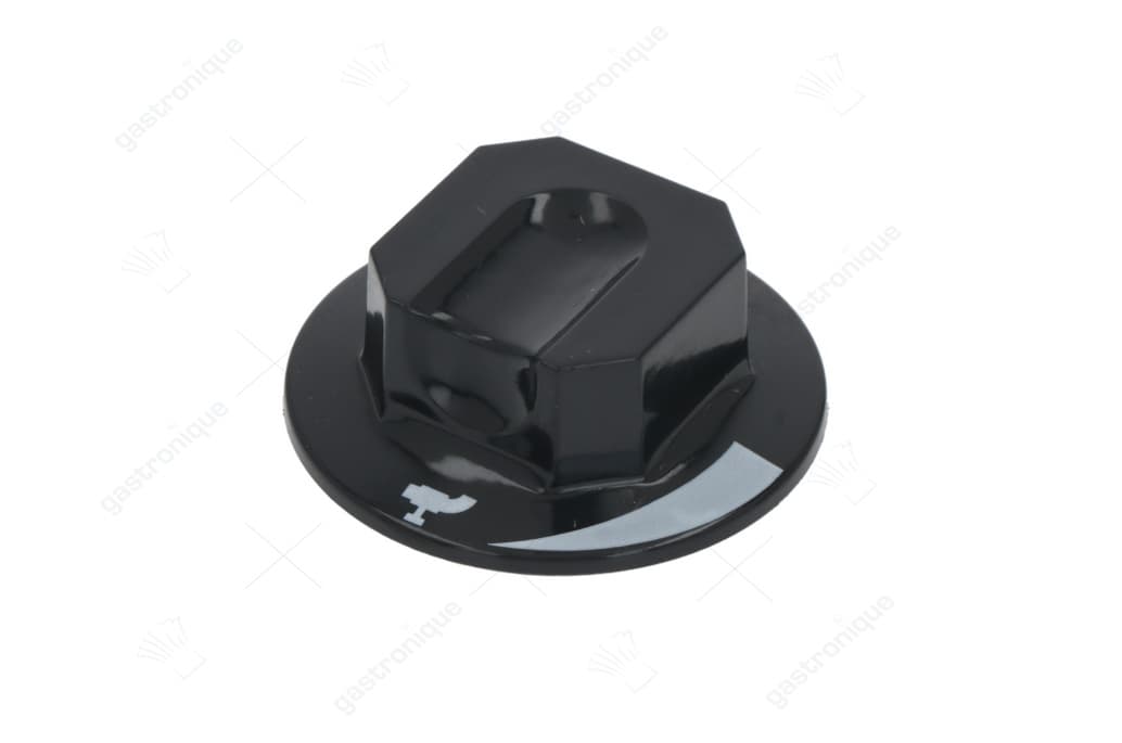 zwarte knop ø 70 mm bedrukt