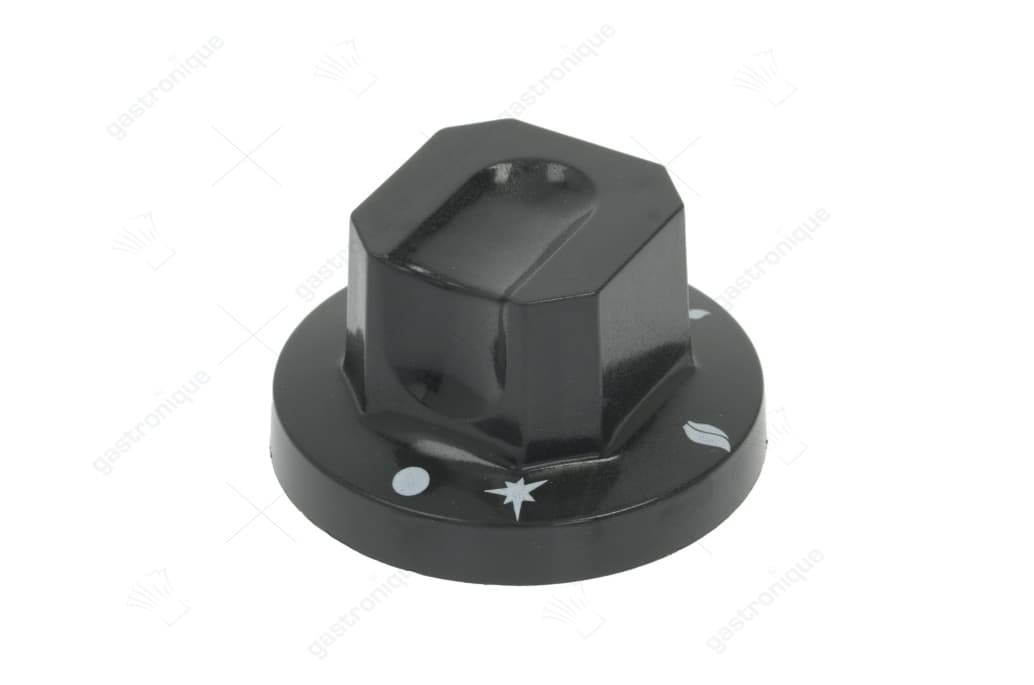 zwarte knop ø 70 mm bedrukt