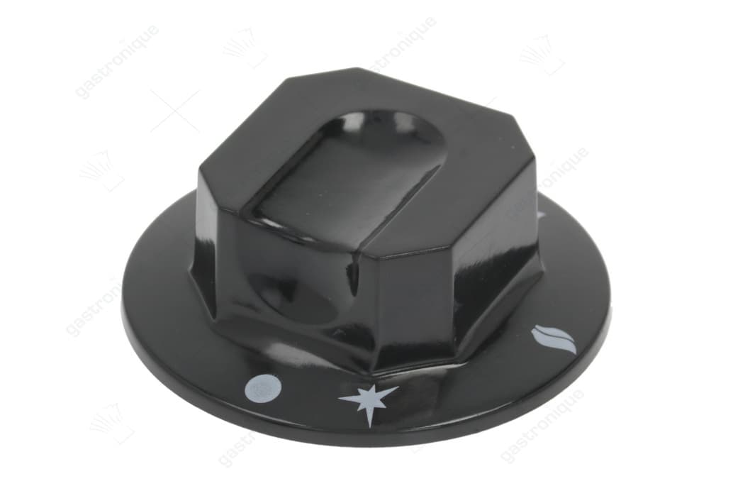 zwarte knop ø 70 mm bedrukt
