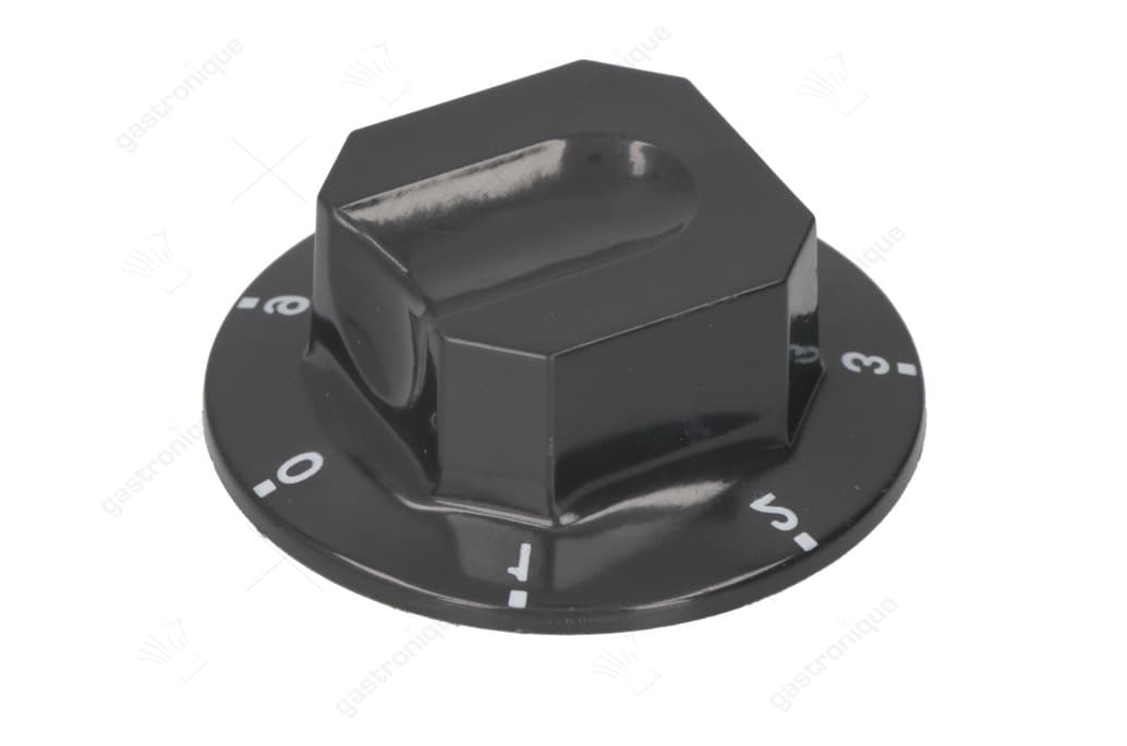 zwarte knop ø 70 mm 0-1-2-3-4-5-6