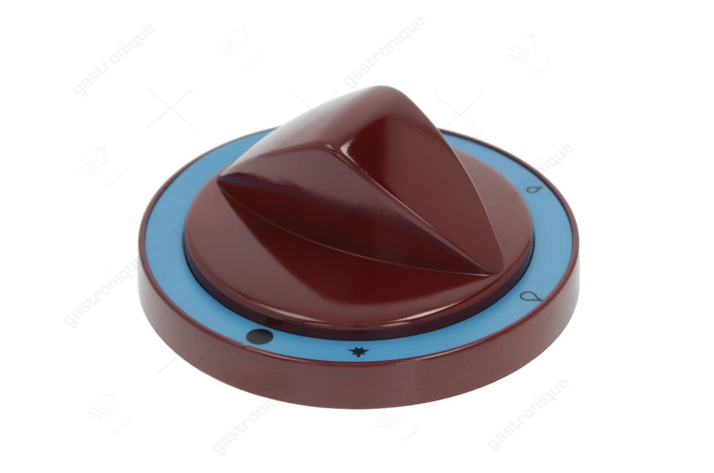 knop gaskraan met ontstekingsvlam ø 82mm as ø 8x6,5mm afvlakking boven rood