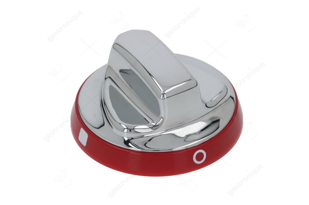zilveren knop-rood ø 72 mm