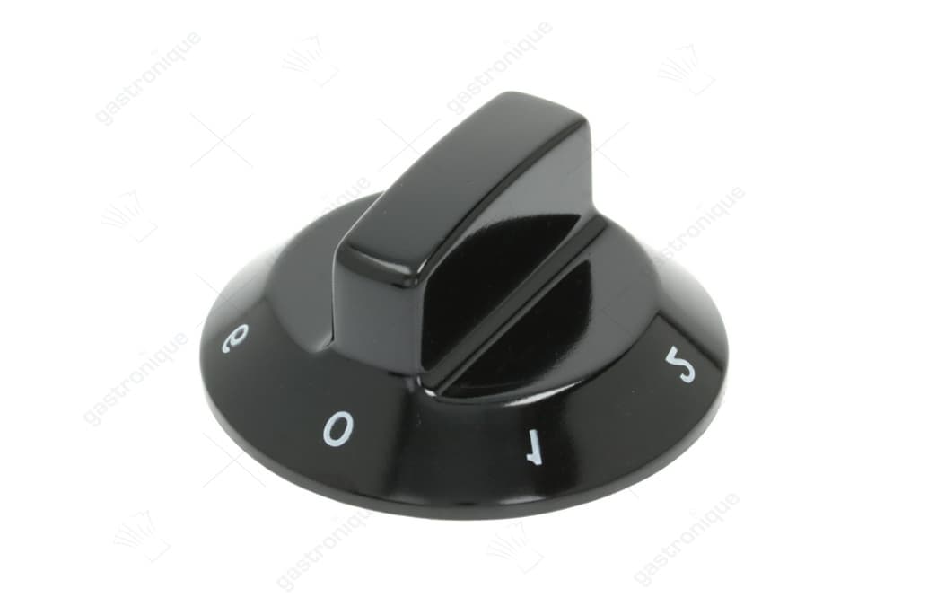 zwarte knop ø 60 mm 0-1-2-3-4-5-6