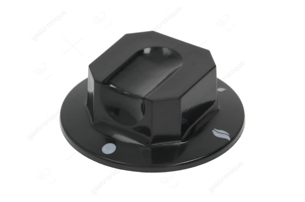 zwarte knop ø 70 mm bedrukt