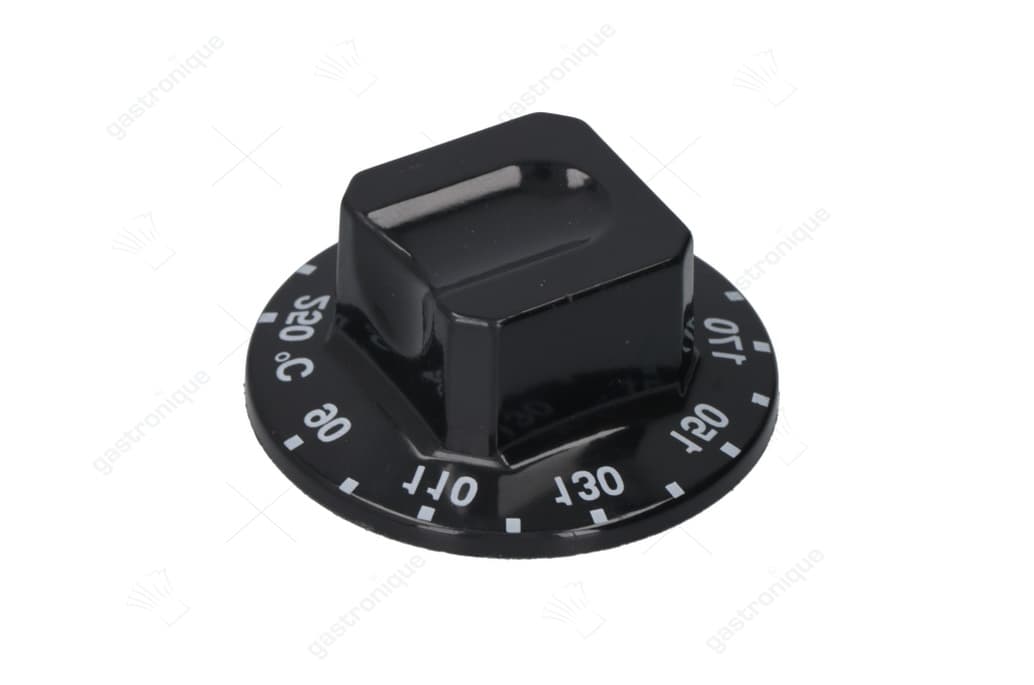 zwarte knop ø 60 mm 90-250°c